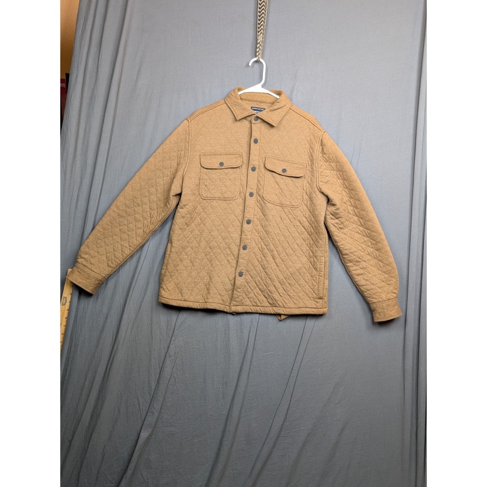 Kenneth Cole‎ New York Women's Quilted Button-Up Shirt Jacket Tan Size Large
